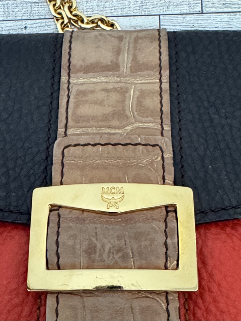 MCM Leather Colorblock Crossbody/Shoulder Bag - Picture 7 of 15